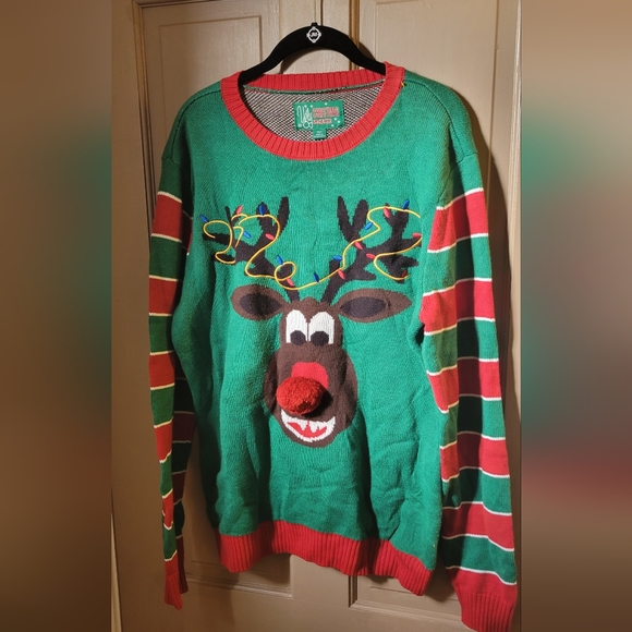 * Ugly Christmas sweater Rudolph Reindeer size large - Picture 1 of 3
